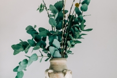 Floral Arrangement in Stoneware Vase